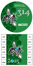 Bee Hive Registration Stickers Sample