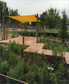 Outdoor classroom at Ludlow-Taylor Elementary School, pre- and post-construction